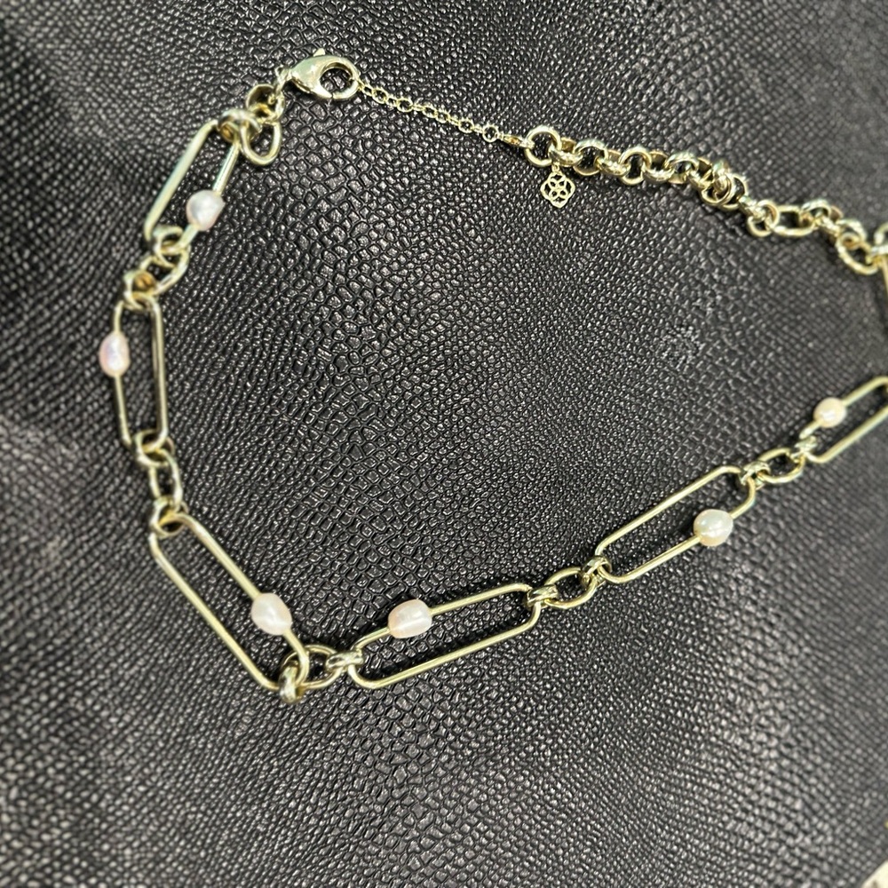 Kendra Scott Gold and White Pearl Necklace - Picture 6 of 7